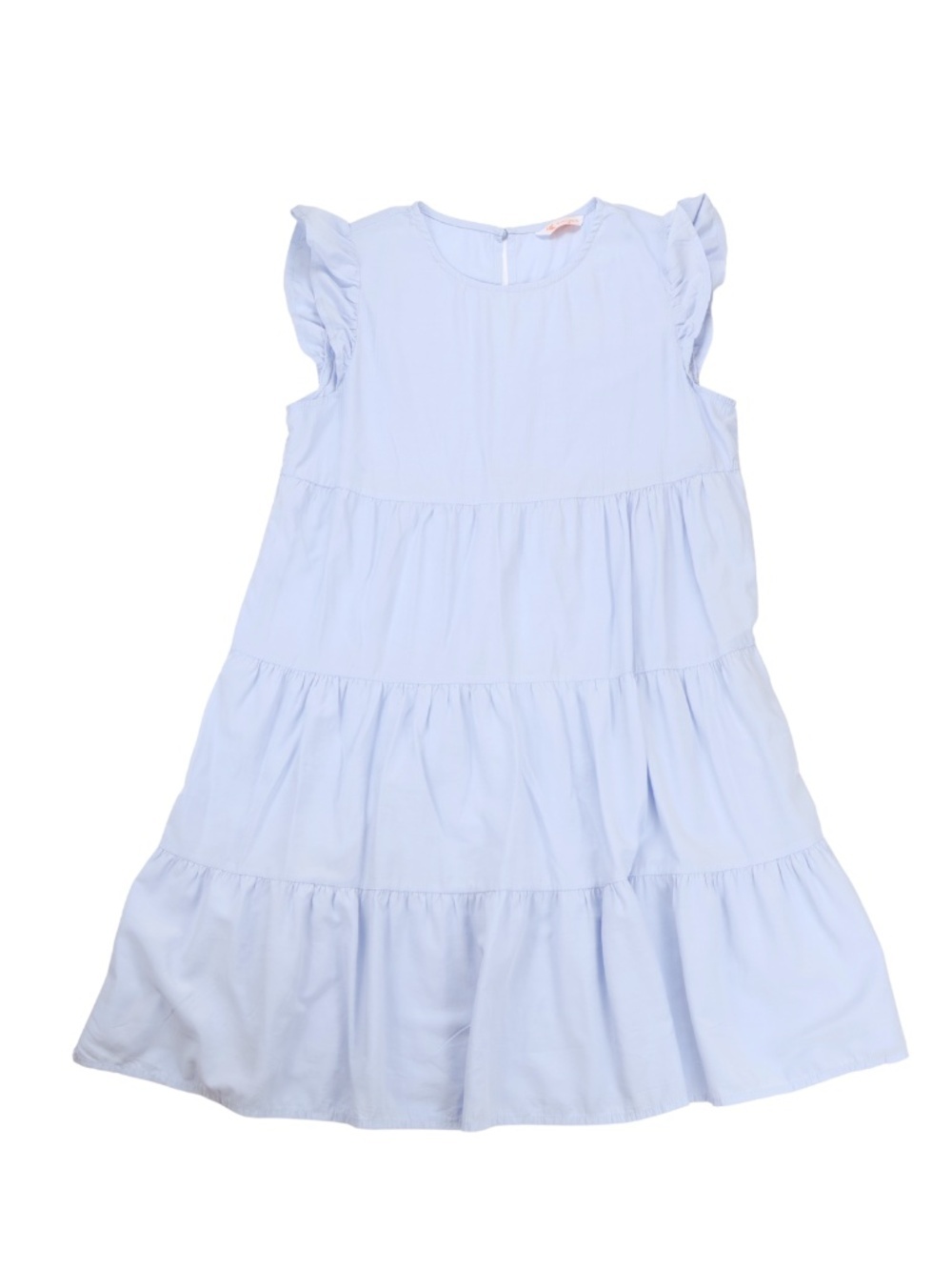 Kirundo Baby Blue Tiered Ruffle Dress Sleeveless Flowy Mini Dress Size M